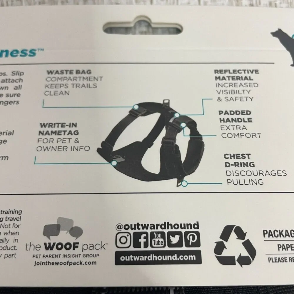 Outward Hound Dog M Boulder Adventure Harness Adjustable and Padded